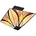 Quoizel TFAS1714VA Asheville Multicolor Stained Glass/Tiffany Semi-Flush Ceiling Lighting, 2-Light 200 Total Watts, 12