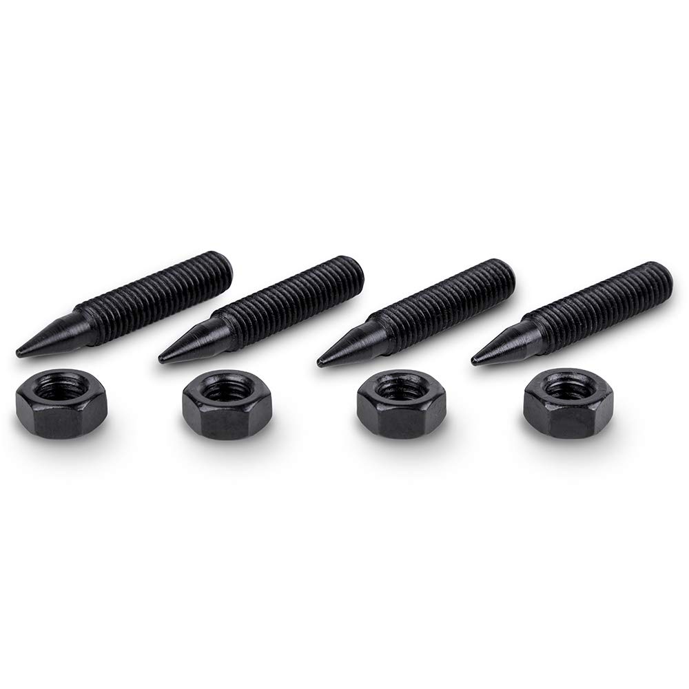 PrecisionGeek – M8 Speaker Spikes Ø8 mm, 45 mm Long, Black Steel, CNC Machined Vibration Dampers with Nut for HiFi Speakers, Subwoofers, Cabinets, Stands and Soundbars – Set of 4 Spikes