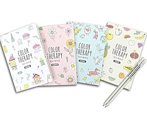 Amazon.com: Set of 4 Mini Coloring Books for Adult Relaxation Color Therapy Anti Stress Coloring 