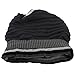 Samtree Unisex Slouchy Beanie Hat Stripe Knit Cap Loop Scarf Neckerchief Dreadlocks(Black)
