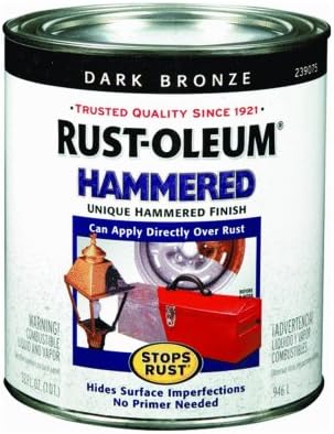 Stops Rust 239075 Hammered Metal Finish Paint, 1 Qt, Dark Bronze