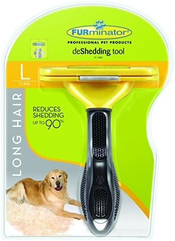 FURminator LONG HAIR deShedding Brush for LARGE DOGS 51-90 Lbs 4" Inch Edge Blade Tool Comb