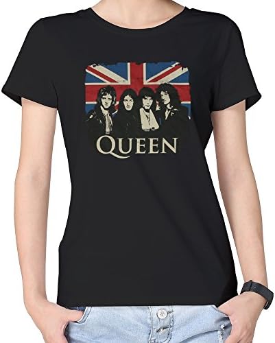 Women's History British Rock Band Queen Tour T-shirt Black M
