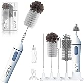 Electric Bottle Brushes Set, Baby Bottle Brush Cleaner, Portable Cleaning Brush Set, Silicon Bottle Brushes, Formula Mixer, Nipple Brush, Straw Brush, Soap Dispenser