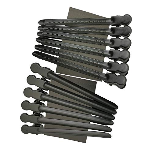 12Pcs Dividing Duck Bill Clips, Clamp Hair Styling Clips Hairpin Metal Hairdressing Sectioning For Salon Styling Tools (Black) - Thumbnail 7