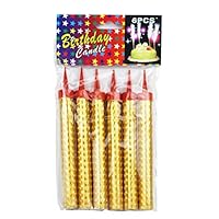 KIMBAR Birthday Candles Cake Gold Candle, Party, Wedding, Bottle Service, Night Club, Sweet 16, Mini Candles Smokeless 1 Pack (6 pcs)