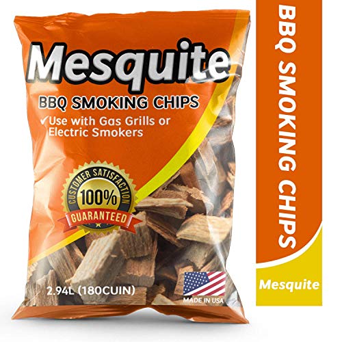 Smoking Wood Chips Mesquite Flavored, 2Lbs, Wood Chips for Smokers & Grills, Bake, Roast, Braise and BBQ | USA Made