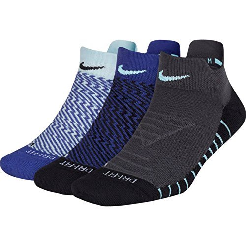 Nike women`s dry cushion graphic low training socks (3 pair) (mul…