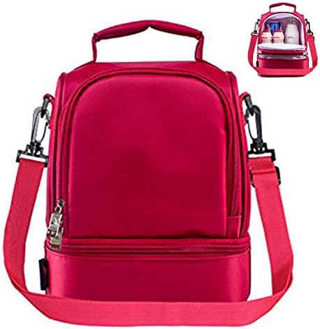 Adult Lunch Bags for Women,Girls Insulated Lunch Box Thermal Lunch Cooler Tote Bag with Shoulder Strap 8L Double Decker