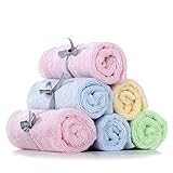 Baby Washcloths (set of 6), 100% Organic Bamboo Bath Towels for Baby, 10 x 10 inches, MOM'S #1 Choice, Perfect for Sensitive Skin