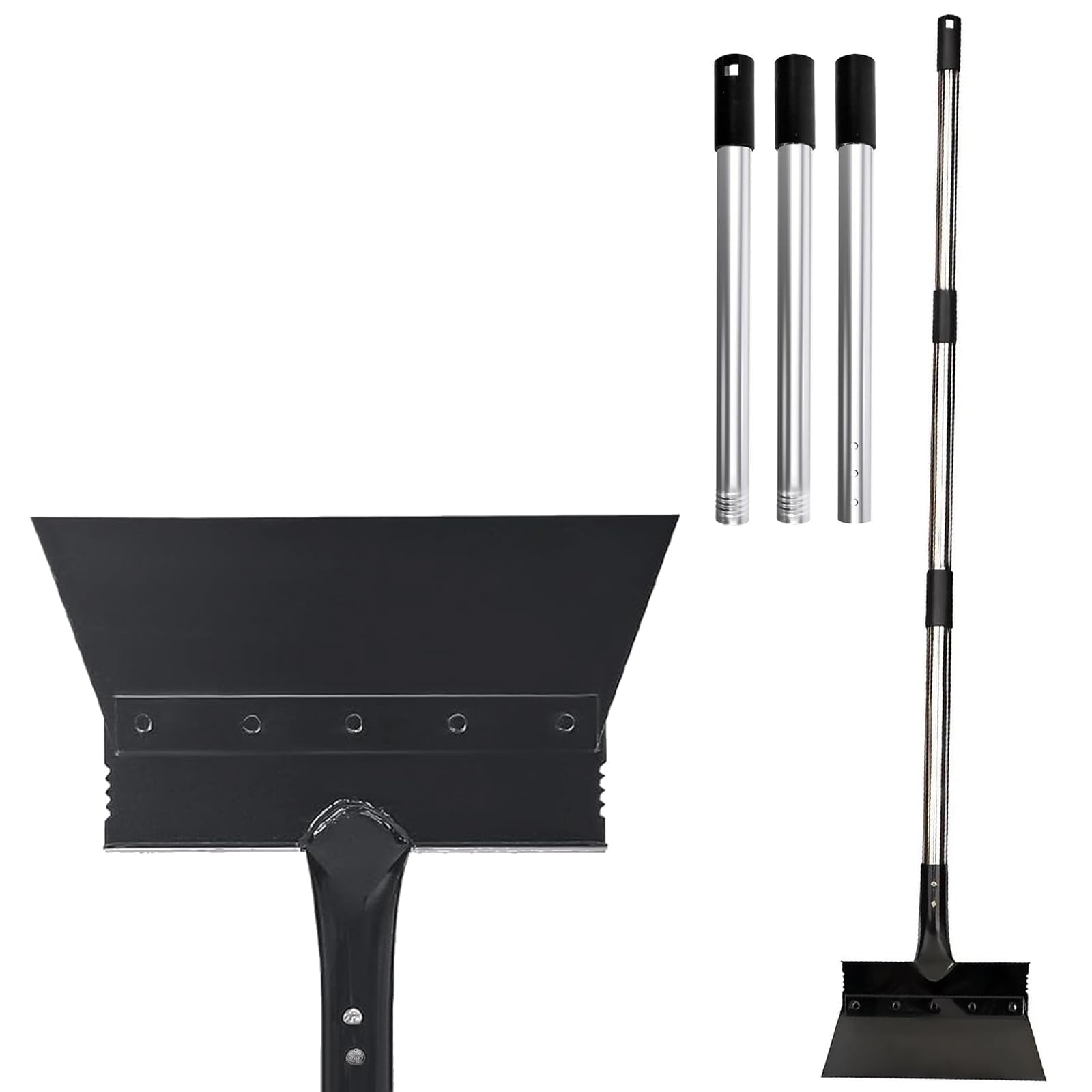 Nircho Multifunctional Garden Shovel, Heavy Duty Steel Flat Shovel with Adjustable Handle, Black, 5 Inch Width x 5 Inch Length x 1 Inch Height, 800 Grams