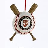 San Francisco Giants Baseball and Crossed Bats MLB Christmas Ornament