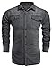 Bluetime Men's Long Sleeve Button Down Casual Denim Shirts Top