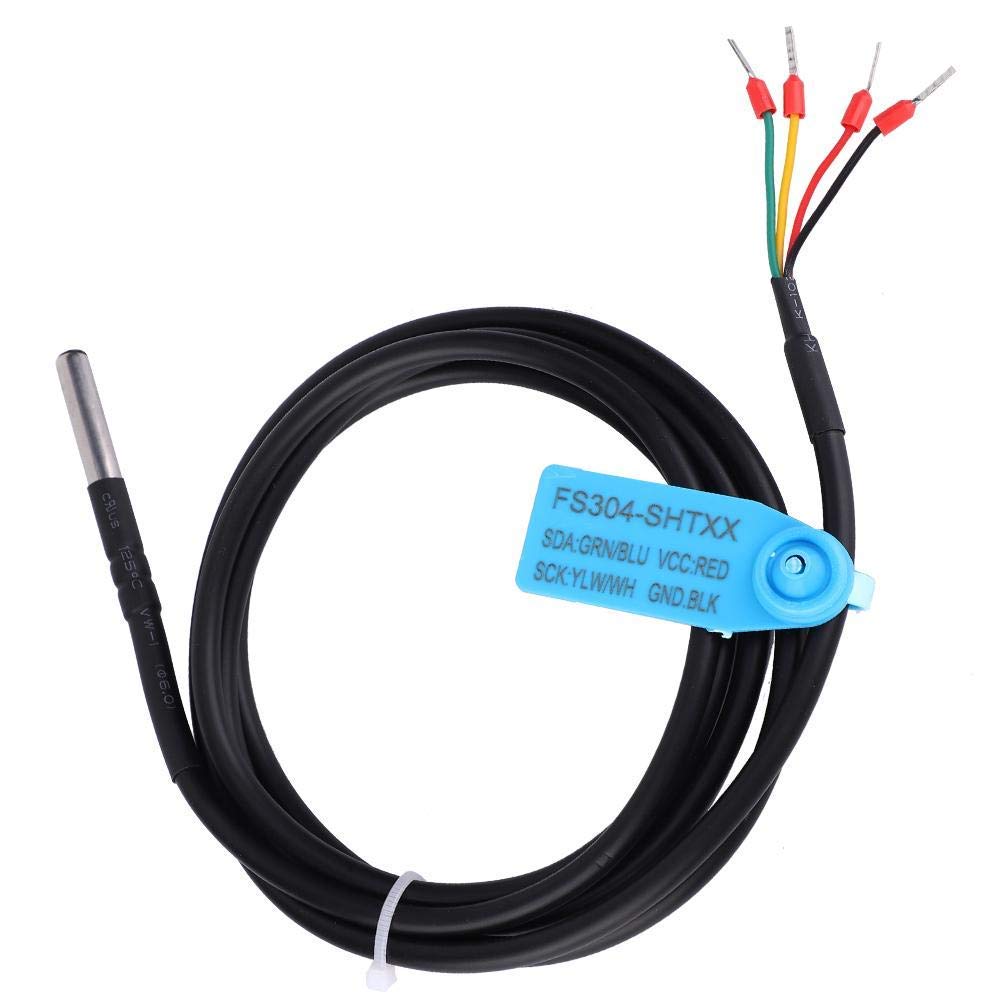 Digital Soil Temperature Humidity Sensor IP67 Waterproof I2C Interface -20°C to 100°C Range 304 Stainless Steel Probe 150cm Cable for Agriculture Gardening Soil Monitoring