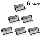 F&SLIFE 6 PCS Mesh Metal Business Card Holder(Black) - Desk Business Card Holder Card Organizer