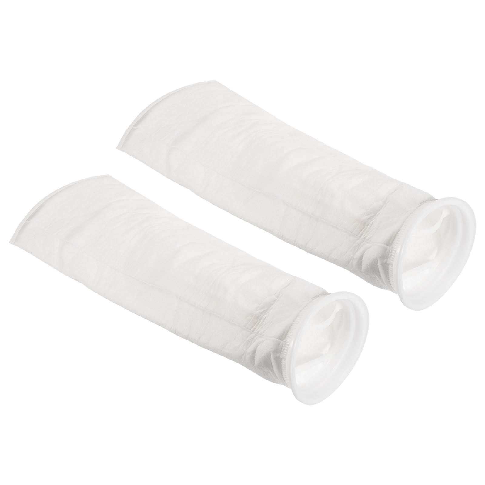 PATIKIL 6 Inch Ring Filter Socks 1 Micron, 2 Pack Mesh Bags Pool Skimmer Basket, White