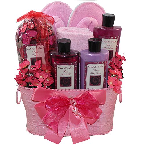 Perfectly Pampered Pink Spa Bath and Body Gift Basket Set