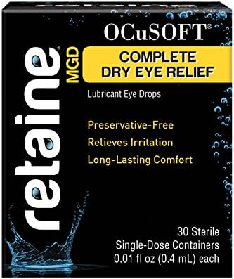OCuSOFT Retaine MGD Ophthalmic Emulsion, Milky White Solution, 30 Count Single Use Containers, 0.01 Fluid Ounce