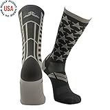Epivive Velocity American Flag Patriotic Athletic Crew Socks Gun Metal Grey (Medium)