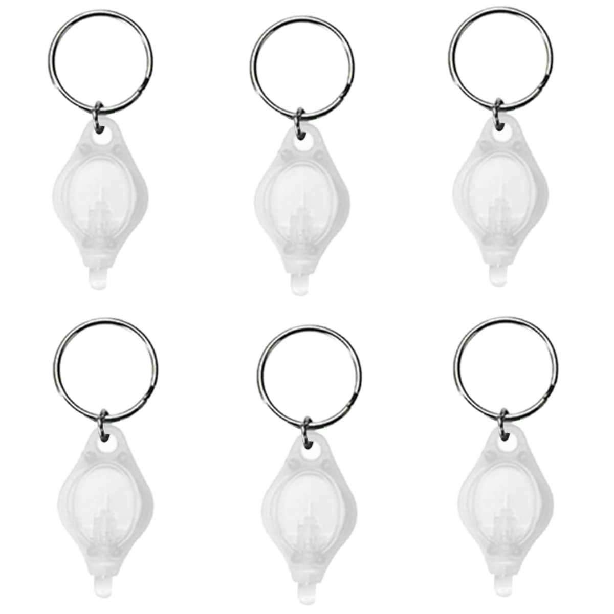 MACHSWON 6PCS Mini Keychain Torches Flashlight UV Money Checker Key-Chain LED Money Detector Light Key Ring Light Torch White