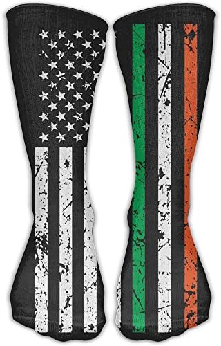 Chuanwang American Flag Irish Athletic 30cm Stockings Ankle Socks Sport Casual Socks Cotton Crew Socks Long Sock One Size