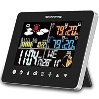 SMARTRO SC62 Wireless Indoor Outdoor Thermometer, Weather Station Color Large Display, Room Hygrometer Temperature and Humidity Monitor Gauge