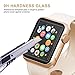 Amoner iWatch Screen Protector, Full Coverage Tempered Glass Screen Protector 2.5D Curved Clear Display Screen Protector for iWatch 42mm- Black