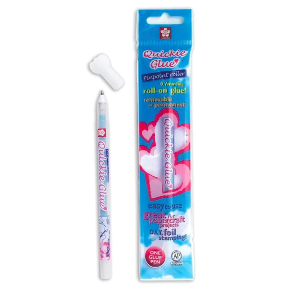 Sakura Quickie Glue Pen for Crafts, Precise Glue Pen for Scrapbooking and Cradmaking, Pinpoint Roller Ball Glue Pen, 3308600