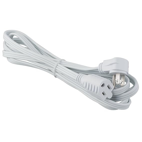 Enercell 10ft. Extension Cord with Right Angle Plug (White)