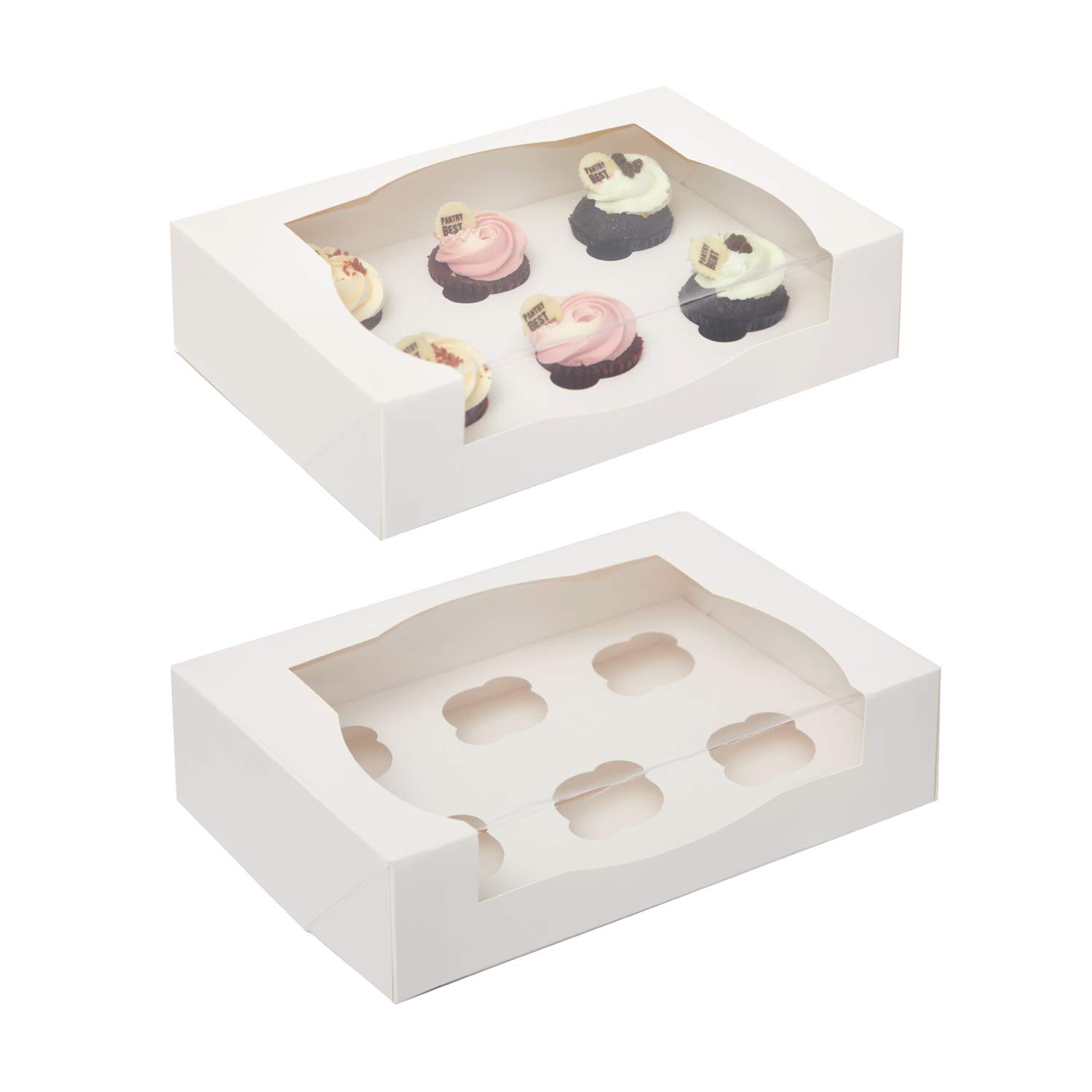 Yotruth White Mini Cupcake boxes 6 Slot 10\