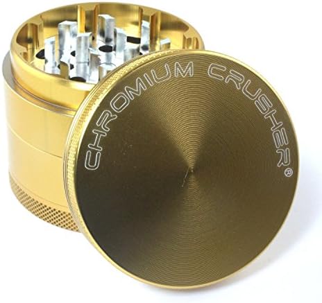Chromium Crusher 2.2 Inch 4 Piece Tobacco Spice Herb Grinder - Gold