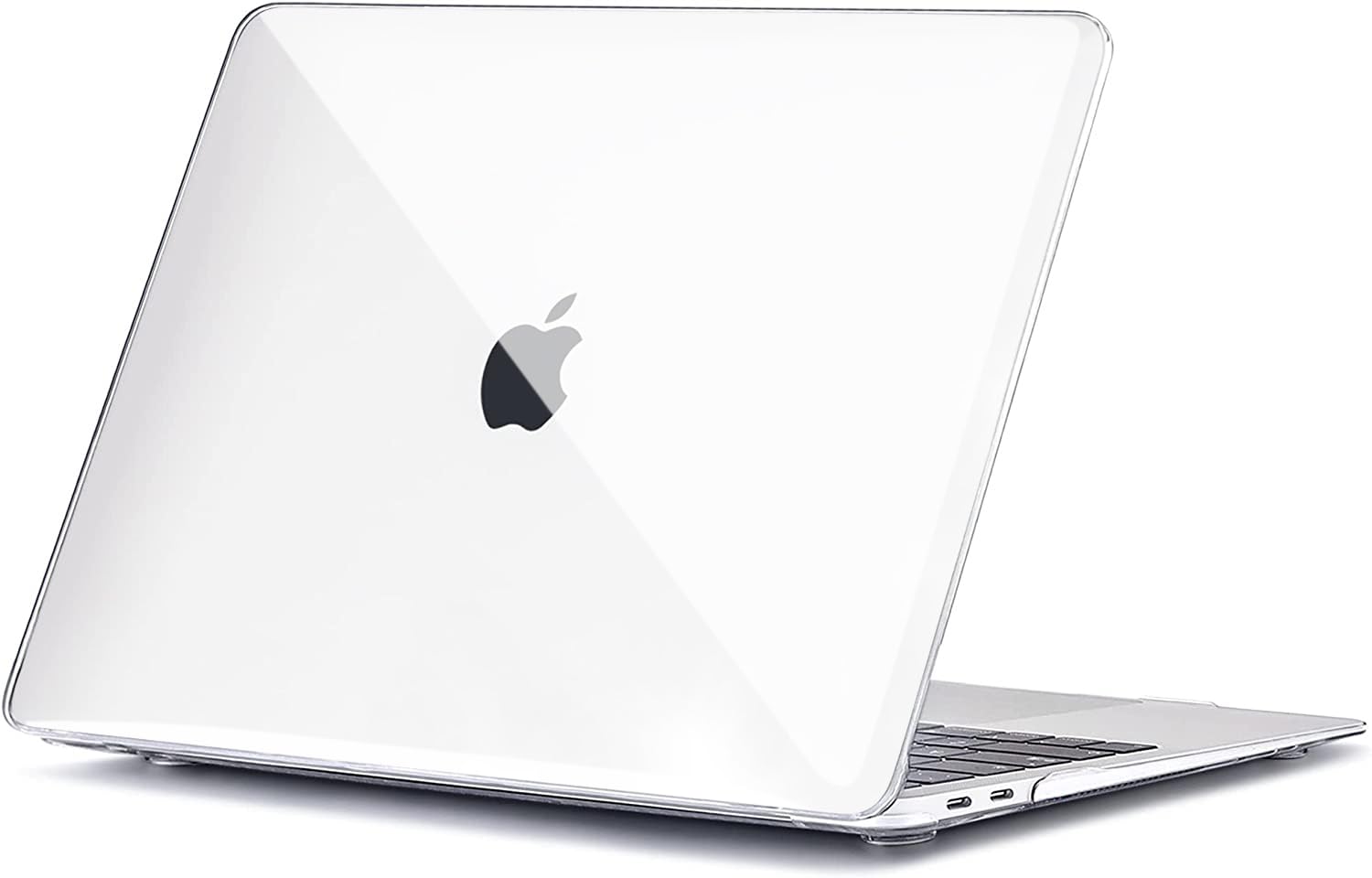 TECOOL Case compatible with MacBook Air M1 & MacBook Air 13 inch Retina 2020 2019 2018 (A2337 A2179 A1932), Plastic Snap On Hard Shell Cover, Clear Transparent (Glossy)
