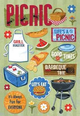 Karen Foster Design Acid and Lignin Free Scrapbooking Sticker Sheet, Life's a Picnic