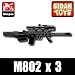 M802 Sniper Rifle 3 Pack in Black - Custom Minifigure Pieces