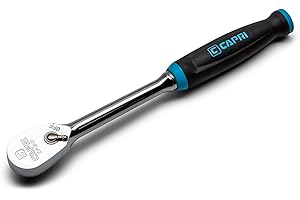 Capri Tools 3/8 in. Drive Fine 90-Tooth Ratchet, Ergonomic Soft Grip, 9.5 in. Long