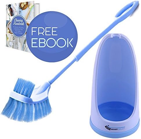 Eco Toilet Brush | Amazing Long Handle Toilet Under The Rim Bowl Brush with Holder | Pure Clean in 1 Motion With Pan Lip and Caddy | Deep Cleaning System | Hygiene Ensured and Anti Slip Grip Design