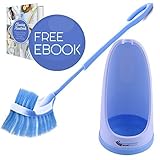 Eco Toilet Brush | Amazing Long Handle Toilet Under The Rim Bowl Brush with Holder | Pure Clean in 1 Motion With Pan Lip and Caddy | Deep Cleaning System | Hygiene Ensured and Anti Slip Grip Design