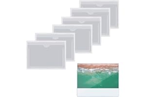 30 Pack Self-Adhesive Index Card Pockets Business Card Pockets with Top Open Clear Library Card Pockets Card Holders for Orga