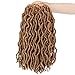 LEEONS 6Packs/Lot 12'' Wavy Faux Locs Crochet Synthetic Braiding Hair Pre-loop Crochet Braids Soft Curly Faux Locs Hair Extensions Braids Dreadlocks 20Roots/PCS(12inch,#27)