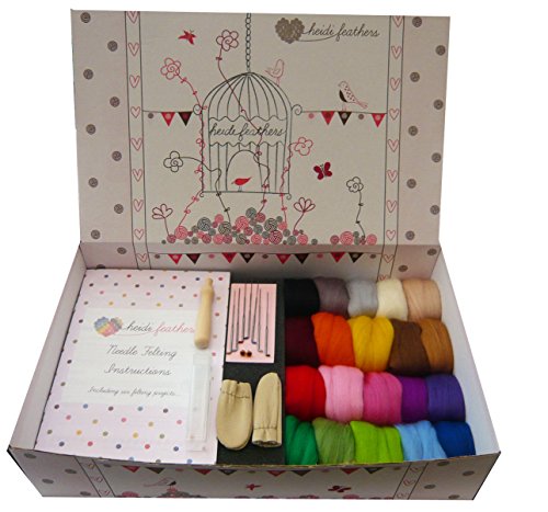heidifeathers Needle Felting Starter Kit - Handle, Finger Guards, German Glass Eyes and Instructions - Free Post