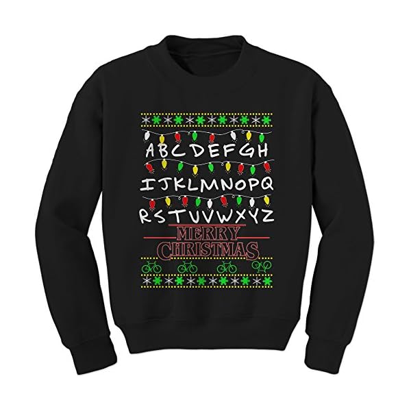 Expression Tees Strange Merry Christmas Ugly Holiday Crewneck Sweatshirt
