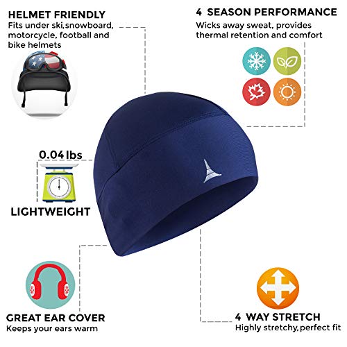 French Fitness Revolution Helmet Liner Skull Cap Beanie. Ultimate Thermal Retention and Performance Moisture Wicking. Fits Under Helmets