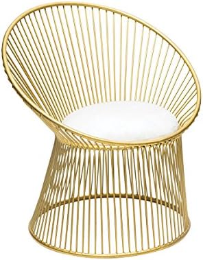 Contemporary Home Living 31.5" Gold Metal Openwork Wire Design Cecilia Chair