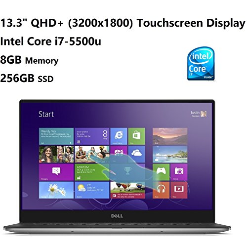 Dell XPS9343 13.3-Inch Laptop with Touchscreen and Backlit Keyboard (Intel Core i7-5500U Processor, 8GB RAM, 256GB SSD, Windows 8.1/Windows 10), Silver