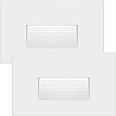 Maxxima 2 Pack Horizontal LED Step Light - Modern Indoor/Outdoor Stair Light, 3 CCT Color Selectable 3000K, 4000K, 5000K, 75 
