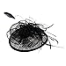 Valdler Womens Feather Mesh Net Sinamay Shaped Fascinator Hat for Tea Party