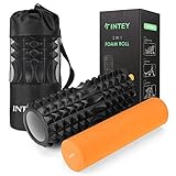 INTEY Foam Roller Muscle Roller Back Massage Roller 2 in 1 Yoga Roller for Body Deep Tissue Therapy
