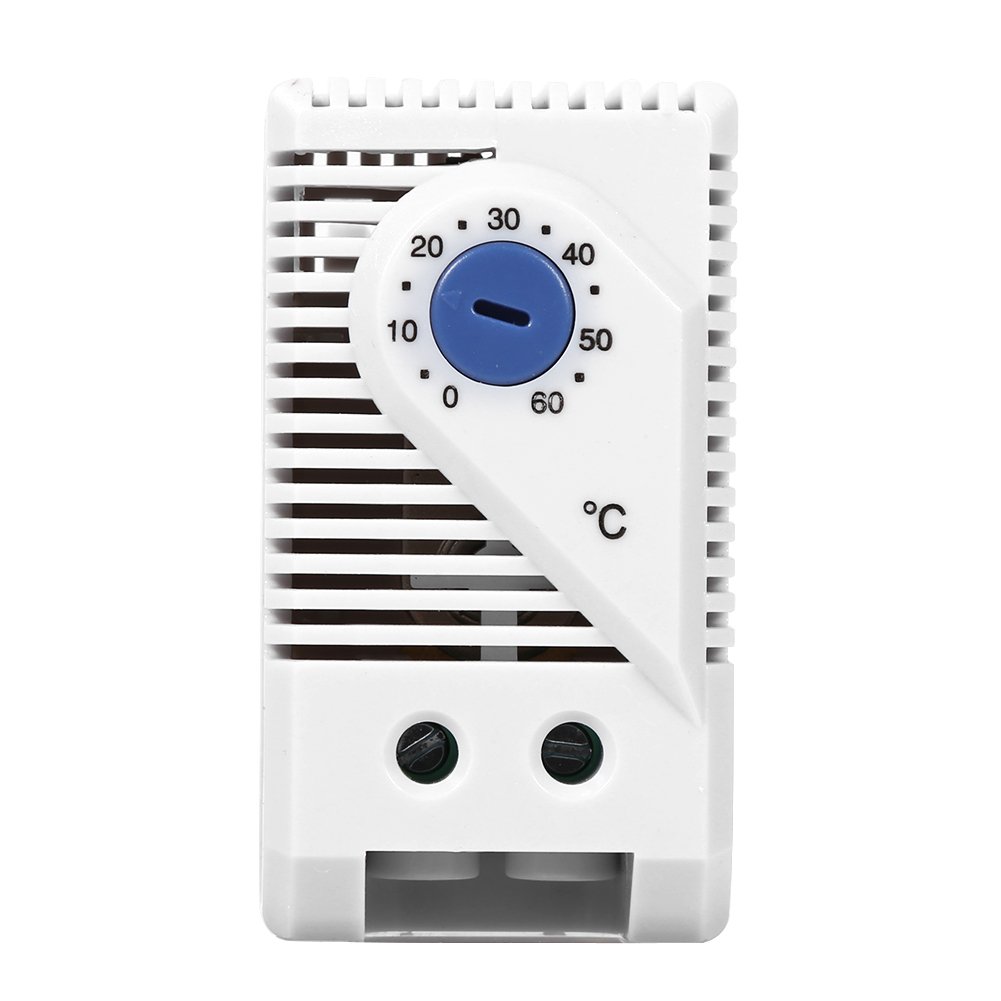 Mechanical Thermostat, 1Pcs 0-60℃ Adjustable Thermostat Switch, Compact Electromechanical Thermostat Temperature Controller Switch for Controlled Heaters/Filter Fans/Coolers etc(KTS011)