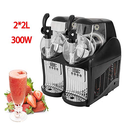 Slushy Machine, 110V 2 Tank Frozen Drink Slush Slushy Making Machine Smoothie Maker Commercial 2L x 2