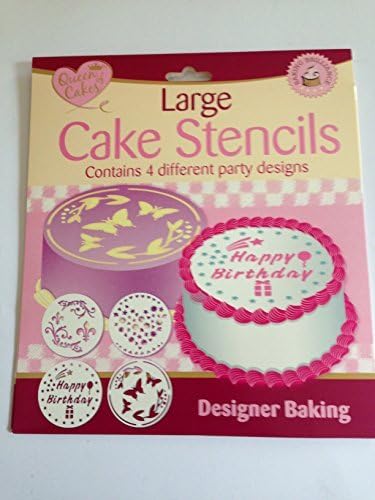 Amazon 大きなケーキステンシル異なるパーティデザインhappy誕生日ケーキのクイーン8 By Queen Of Cakes キッチン用品